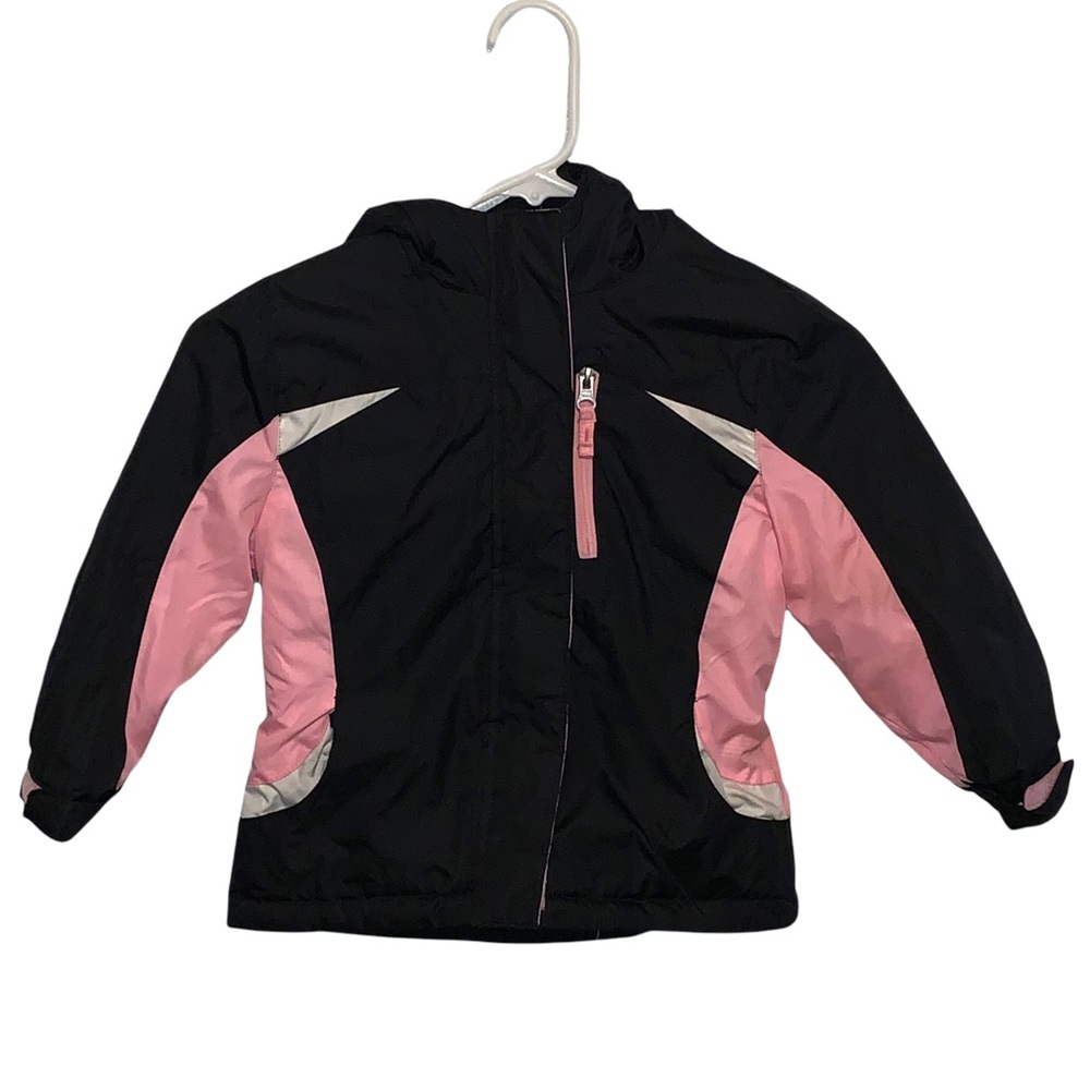 Girl’s 3T Healthtex Black Pink White Hooded Coat